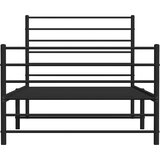 Metalni okvir kreveta uzglavlje i podnožje crni 107x203 cm | shoptok.hr