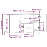 vidaXL Komoda starinski les 100x36x60 cm inženirski les Cene