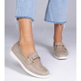 Gemre Cream eco-suede loafers with rhinestones Minilla | Shoptok.si