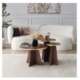 Hanah home set stolova mushroom 2 gold walnut