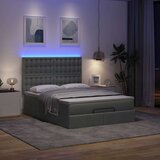 vidaXL otomanski krevet s madracem i LED tamnosivi 140x190 cm tkanine | shoptok.hr