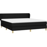  Krevet s oprugama i madracem crni 160x200 cm od tkanine | shoptok.hr