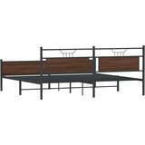 Metalni okvir kreveta bez madraca smeđa boja hrasta 193x203 cm | shoptok.hr