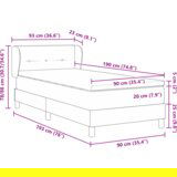 vidaXL Box Spring postelja z vzmetnico v temno sivi barvi, 90x190 cm, tkanina | Shoptok.si