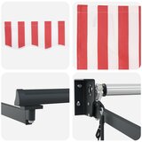  Povlačivi tende Crvena i bijela 300 x 250 cm Poliester i metal | shoptok.hr