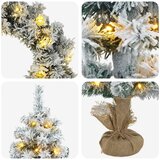  Set mini božićnih drvaca 45 cm 125 LED lampica Topla bijela PVC - Bijela 45 cm s LED svjetlima | shoptok.hr