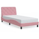  Okvir kreveta s LED-om bez madraca ružičasti 90 x 190 cm baršunasti | shoptok.hr