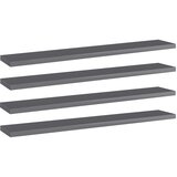Police za knjige 4 kom visoki sjaj sive 60x10x1,5 cm od iverice Cene