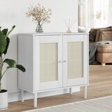 vidaXL Komoda SENJA bijela izgled ratana 80x35x80 cm masivna borovina | shoptok.hr