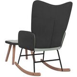 vidaXL Stolica za ljuljanje s osloncem za noge svjetlosiva baršun/PVC | shoptok.hr