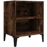  Nočna omarica s kovinskimi nogami dimljeni hrast 40x30x50 cm, (20732189) | Shoptok.si