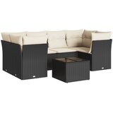 Maison Chic Seti vrtnega pohištva - Vrtna garnitura - Vrtni pohištvo set 7-delna z blazinami črn poli ratan, (21801303) | Shoptok.si