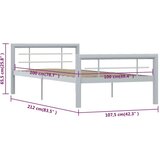  Posteljni okvir siv in bel kovinski 100x200 cm, (20606583) | Shoptok.si
