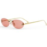 Fendi First Crystal Red Oval Sunglasses ONE SIZE (54) Zlata/Rdeča Cene