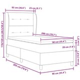 Box Spring Krevet s Madracem Krem 90x200 cm Tkanina | shoptok.hr