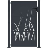 Vrtna vrata antracit 105 x 155 cm čelična s uzorkom trave | shoptok.hr