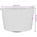  Košara za rublje sivo-bijela Ø 60 x 36 cm pamučna | shoptok.hr