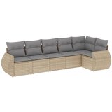 Maison Chic Seti vrtnega pohištva - Vrtna garnitura - Vrtni pohištvo set 6-delna z blazinami bež poli ratan, (21820337) | Shoptok.si