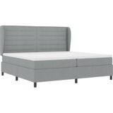 Box Spring Krevet s Madracem Svjetlosiva 200x200 cm Tkanina | shoptok.hr