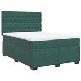vidaXL Box spring postelja z vzmetnico temno zelen 140x190 cm žamet, (21308261) Cene