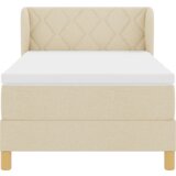 Box Spring Krevet s madracem u krem boji 90x200 cm Tkanina | shoptok.hr
