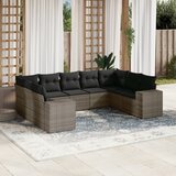 Maison Chic Seti vrtnega pohištva - Vrtna garnitura - Vrtni pohištvo set 9-delna z blazinami siv poli ratan, (21803832) | Shoptok.si