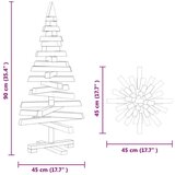 vidaXL Božična drevesa z stojalom Rjava 90 cm Trdna borovina | Shoptok.si