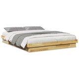 Maison Chic Posteljni okvir - Dvoposteljna postelja - Zakonska postelja brez vzmetnice 135x190 cm masivni les hrast-J10598, (21770546) Cene