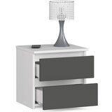 AKORD Cl2 Nočna Omarica, 2 Predala, Bela/Siva, (5000331993) | Shoptok.si