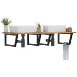  Zidna polica za umivaonik od čelika i masivnog bagremovog drva Smeđa 120 x 60 x 2 cm | shoptok.hr