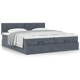 vidaXL Okvir kreveta s madracima tamnosivi 200x200cm baršunasti | shoptok.hr