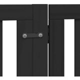 vidaXL Ograda za pse z vrati zložljiva 6 panelov črna 480 cm les | Shoptok.si