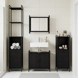  Set ormarića za kupaonicu 3 kom. Crni hrast 40 x 36 x 200,5 cm Slike