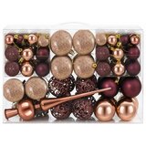  Set božićnih kuglica 111 kom. Boja šampanjca i smeđa 6 cm - Boja šampanjca i smeđa | shoptok.hr