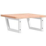  Zidna polica za Lavabo - Umivaonik od čelika i masivne bukovine - Smeđa i bijela 50 x 50 x 2.5 cm 1 Trapez | shoptok.hr