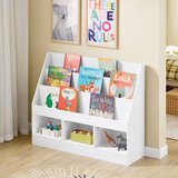 SoBuy Otroška Knjižna Polica z 3 Predali in Držalom za Revije Bela 100x30x80 cm, (5000009215) | Shoptok.si