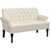  Klop z naslonom 120x62x75,5 cm laneno platno | Shoptok.si
