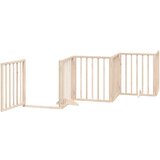 vidaXL Vrata za pse s vratašcima 6 panela sklopiva 300 cm drvo topole | shoptok.hr