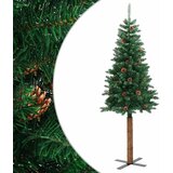  Tanko božićno drvce s pravim drvom i šiškama zeleno 150 cm PVC | shoptok.hr
