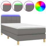  Box spring postelja z vzmetnico LED temno siva 90x200 cm blago, (20937785) | Shoptok.si