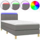  Krevet box spring s madracem LED tamnosivi 90x200 cm tkanina | shoptok.hr