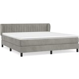 The Living Store Box spring postelja z vzmetnico svetlo siva 160x200 cm žamet - Box Spring Postelja, (21490109) | Shoptok.si