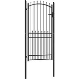 vidaXL Ograjna vrata Črna 100 x 200 cm Jeklo s prašnim premazom | Shoptok.si
