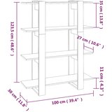 Ormarić za knjige / sobna pregrada crni 100x30x123,5 cm | shoptok.hr