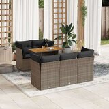 vidaXL 6-dijelni set vrtnih sofa od poliratana s jastucima sivi | shoptok.hr