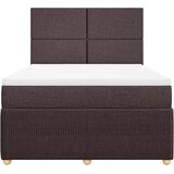  Krevet s oprugama i madracem tamnosmeđi 140 x 190 cm od tkanine | shoptok.hr
