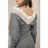 Kesi Women's dress with 3/4 sleeves and lace on the back khaki | ePonuda.com
