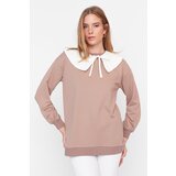 Trendyol Mink Removable Baby Collar Knitted Sweatshirt | shoptok.hr
