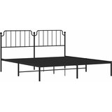  Metalni okvir za krevet s uzglavljem crni 183x213 cm | shoptok.hr