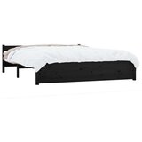  Posteljni okvir črn iz trdnega lesa 140x190 cm, (20645120) | Shoptok.si